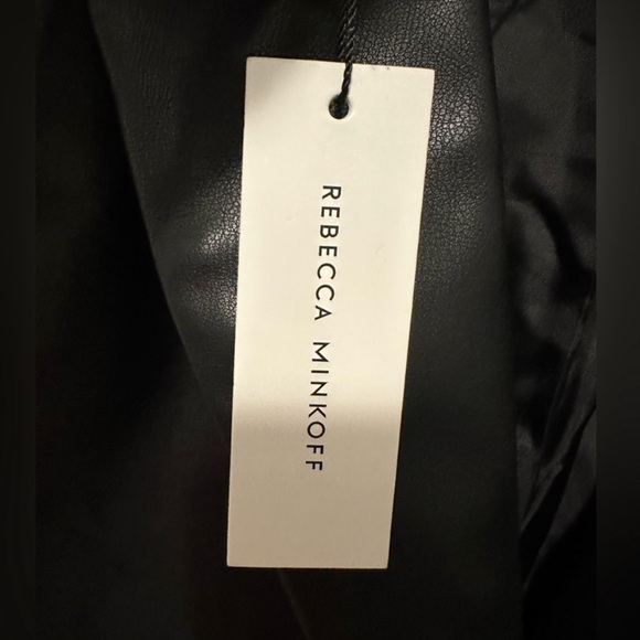 REBECCA MINKOFF Black Faux Leather Oversized Jacket Size M NWT - Picture 5 of 6